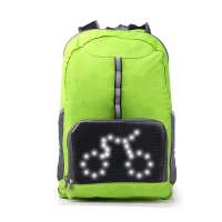 Lightweight foldable safety led turn signal light cycling backpack sensor reflective bag for outdoor