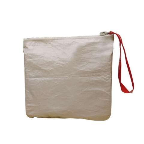 Custom women travel pu coated tyvek makeup bag pouch with zipper